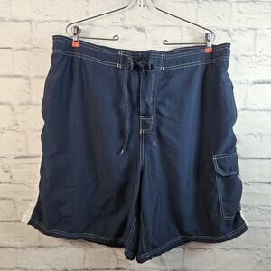 Big Dogs Swim Trunks Mens 1X Blue Dogs Beach Mesh Lined Elastic Waist Drawstring